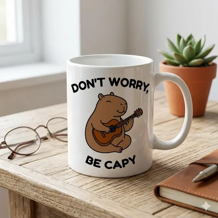 Don't Worry, Be Capy – Vector Capibara para Sublimar