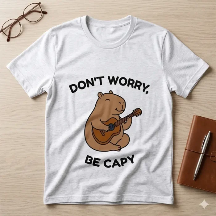 Don't Worry, Be Capy – Vector Capibara para Sublimar