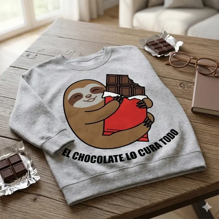 El Chocolate lo Cura Todo – Vector Perezoso para Sublimar