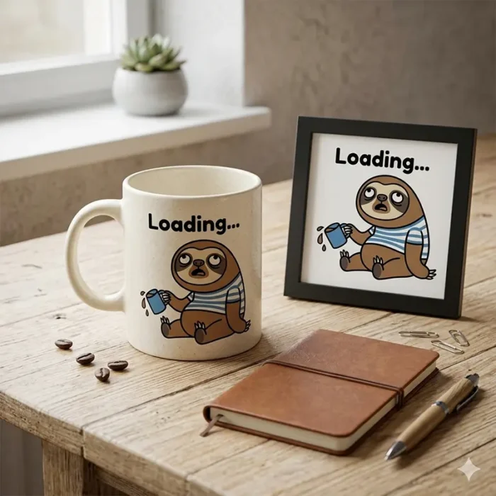 Loading... – Vector Perezoso para Sublimar