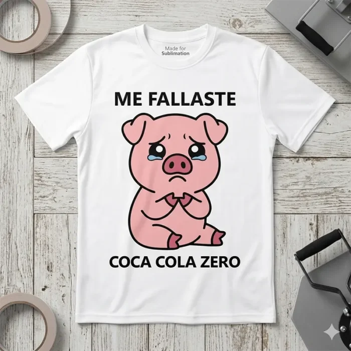 Me Fallaste Coca Cola Zero – Vector Chanchito para Sublimar