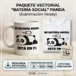 Mi Batería Social Está en 1% – Vector Panda para Sublimar