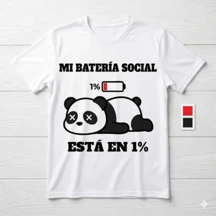 Mi Batería Social Está en 1% – Vector Panda para Sublimar