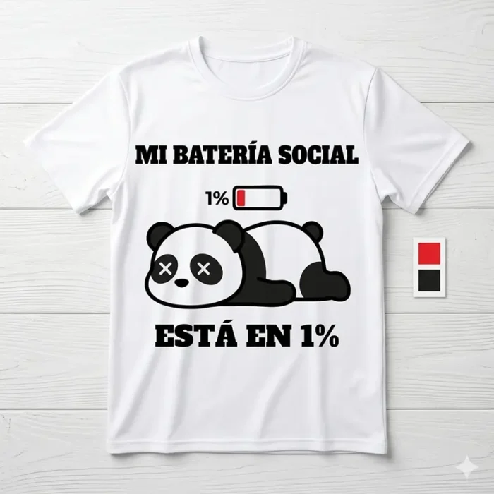 Mi Batería Social Está en 1% – Vector Panda para Sublimar