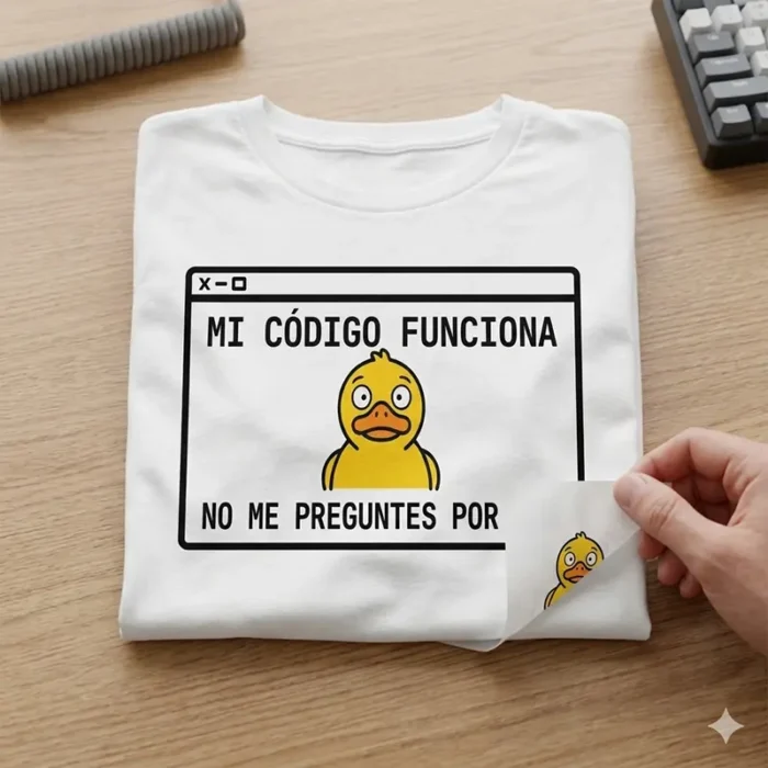 Mi Código Funciona, No Me Preguntes Por Qué – Vector Pato Programador para Sublimar