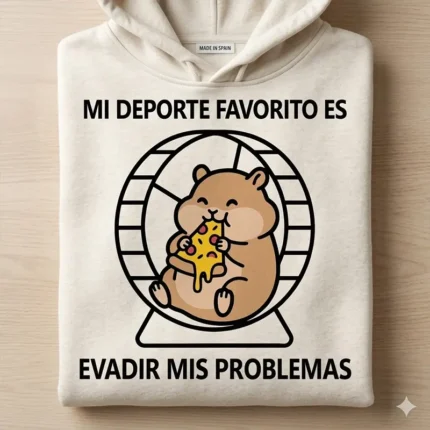 Mi Deporte Favorito es Evadir Mis Problemas – Vector Hámster para Sublimar