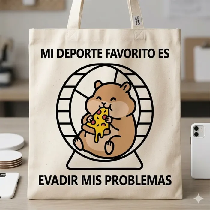 Mi Deporte Favorito es Evadir Mis Problemas – Vector Hámster para Sublimar