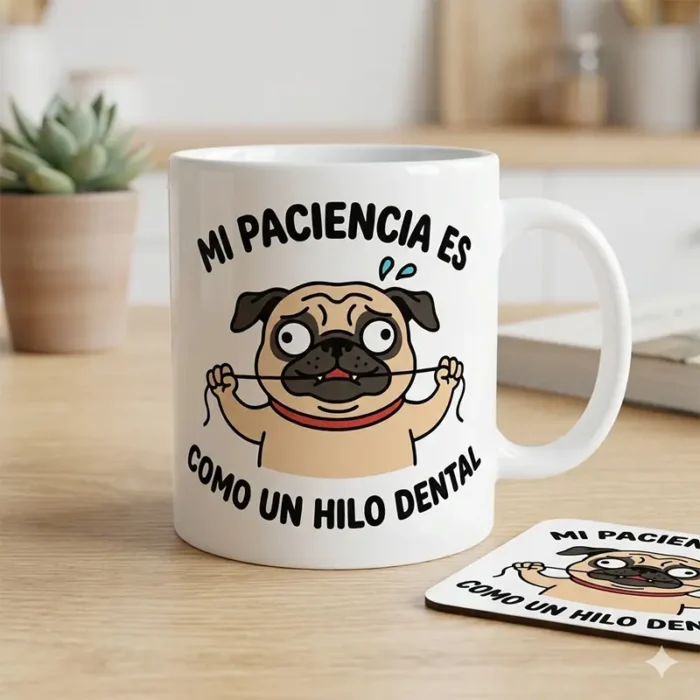 Mi Paciencia es Como un Hilo Dental – Vector Pug para Sublimar