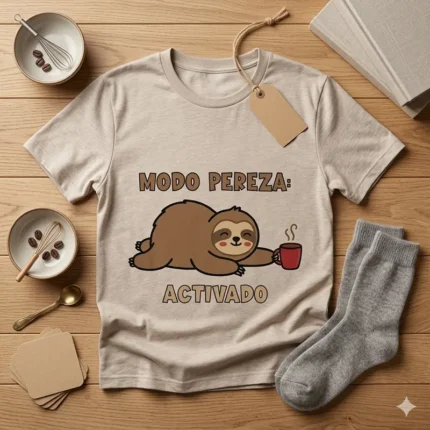 Modo Pereza: Activado con Café – Vector Perezoso para Sublimar