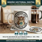 No Estoy Loco, Me Falta Café – Vector Búho para Sublimar