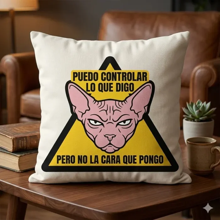 Puedo Controlar lo que Digo Pero No la Cara que Pongo – Vector Gato Sphynx para Sublimar