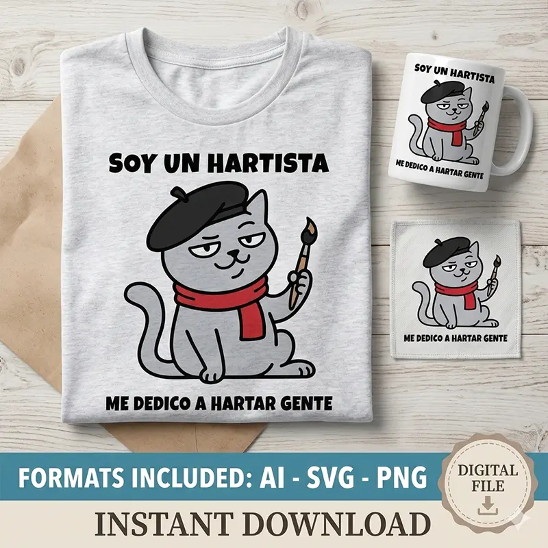 Soy un Hartista, Me Dedico a Hartar Gente – Vector Gato para Sublimar Soy un Hartista, Me Dedico a Hartar Gente – Vector Gato para Sublimar - Imagen 1