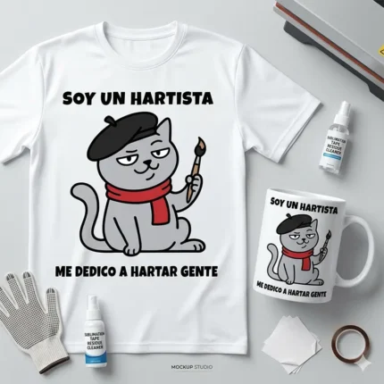 Soy un Hartista, Me Dedico a Hartar Gente – Vector Gato para Sublimar