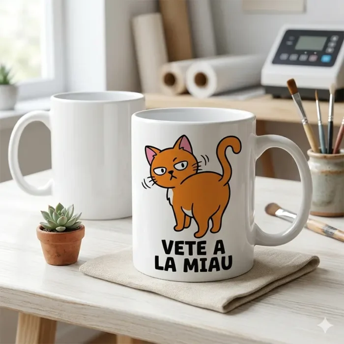 Vete a la Miau – Vector Gato Naranja para Sublimar