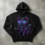 Diseño PNG Gratis de Gato Cyberpunk para Sublimación y DTF