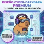 Diseño PNG de Capibara Gamer Y2K para Sublimación y DTF