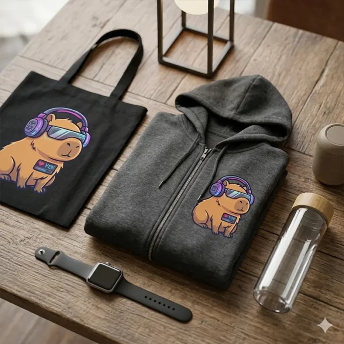 Diseño PNG de Capibara Gamer Y2K para Sublimación y DTF