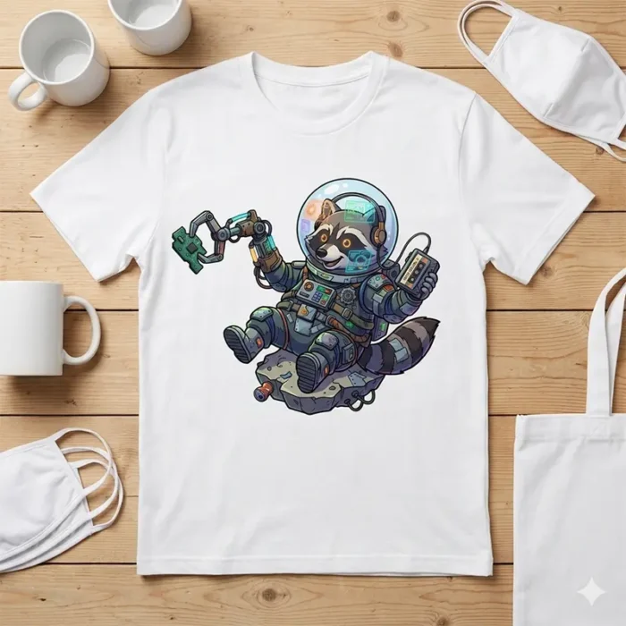 Diseño PNG de Rocket Raccoon Astronauta para Sublimación y DTF - Imagen 4