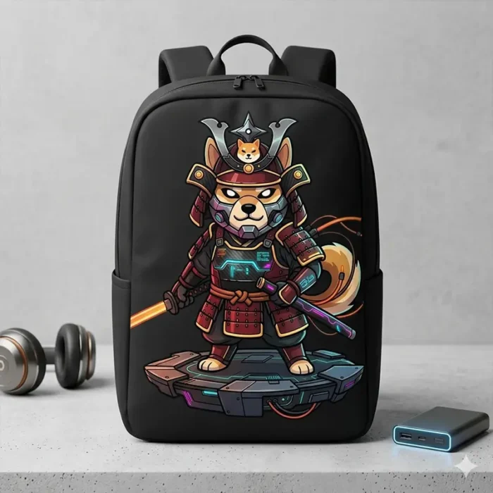 Diseño PNG de Shiba Inu Samurai Cyberpunk para Sublimación y DTF