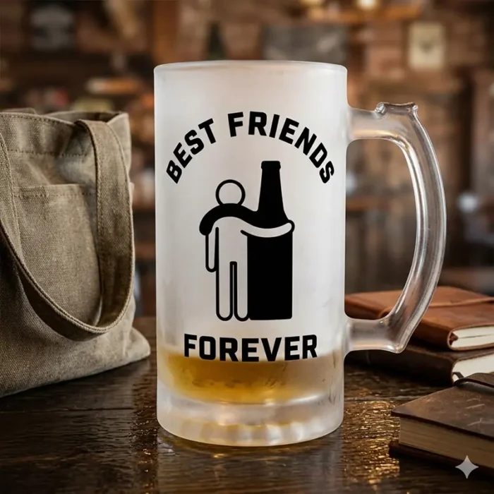 Vector Best Friends Forever – Amigo Abrazando Cerveza SVG PNG AI - Imagen 2