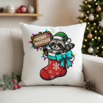 Diseño PNG Navideño Mapache Merry Whatever para Sublimación y DTF