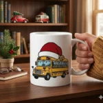 Diseño PNG de Autobús Escolar Navideño para Sublimación y DTF