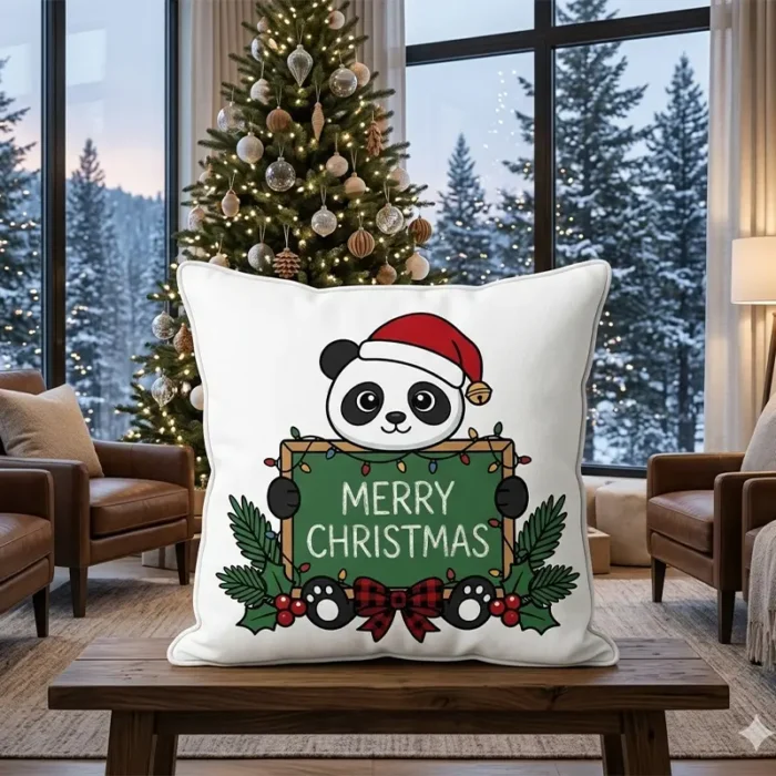 Diseño PNG de Oso Panda Navideño Merry Christmas para Sublimación y DTF - Imagen 3