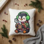 Diseño PNG de Pingüino Navideño Chill para Sublimación y DTF