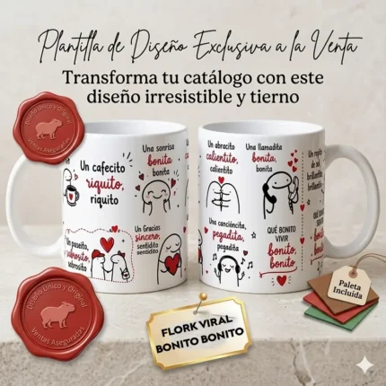 Plantilla PNG para Taza Flork Canción Viral Bonito Bonito para Sublimación